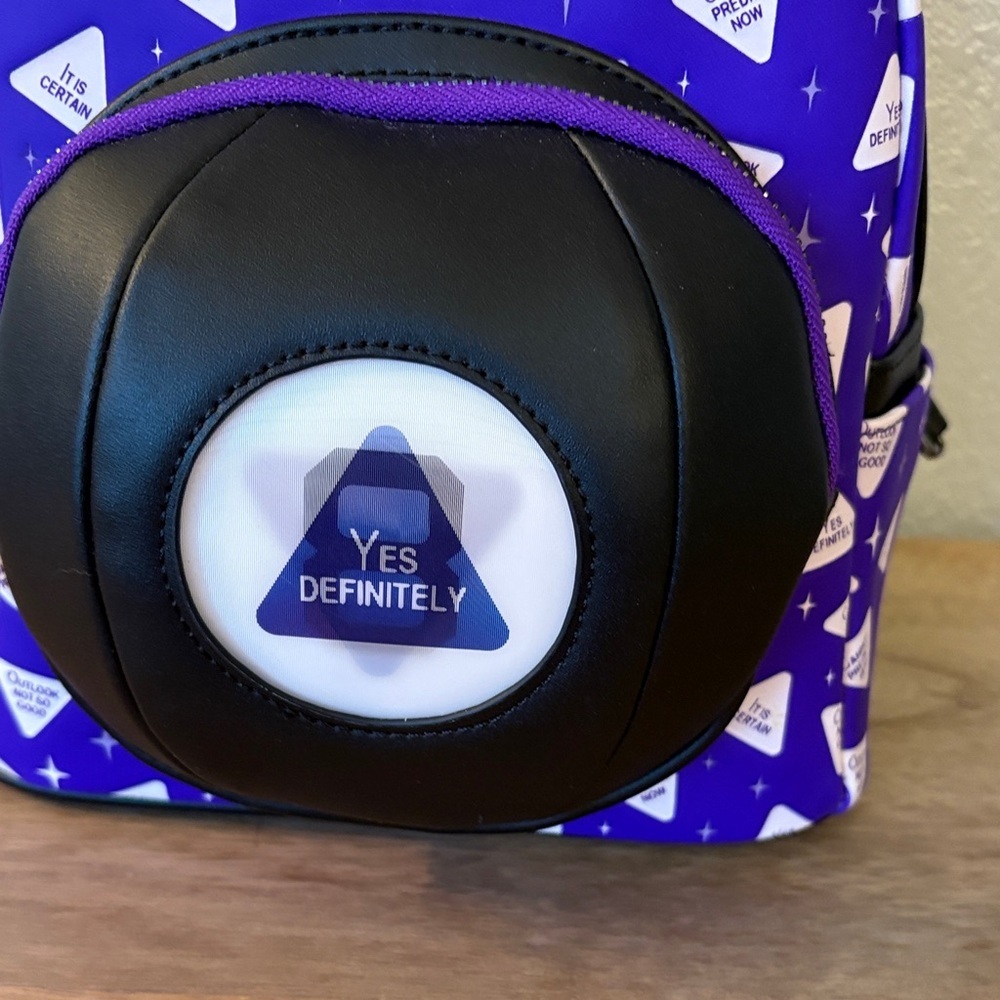 Loungefly Purple and Black Magic 8-Ball Backpack - Picture 3 of 12